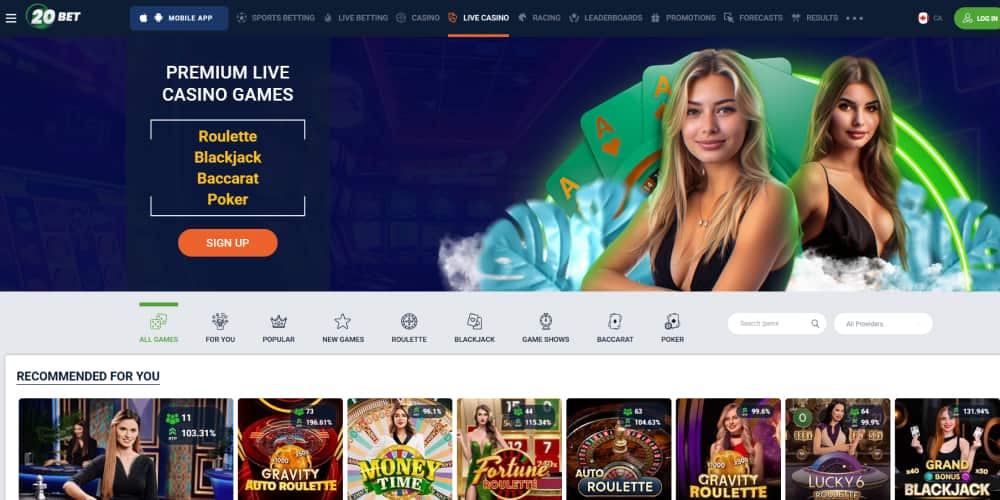 20Bet live casino