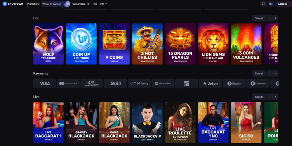 SkyCrown casino games
